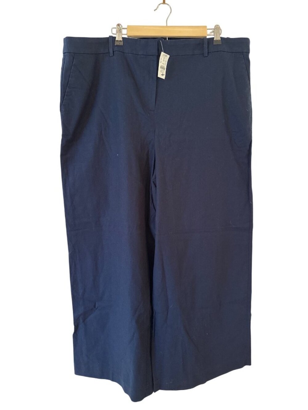 J.Crew Remy Pant Navy Size 20 Linen-Blend Wide Leg Flat Front 29" Inseam NWT